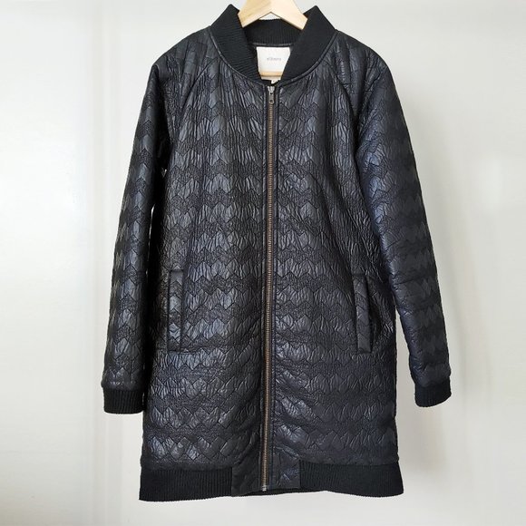 Anthropologie Numph Black Chevron Quilted Jacket Size Medium - Picture 2 of 16